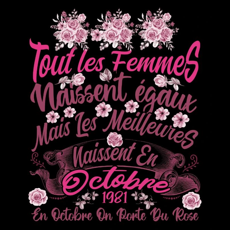 Anniversaire octobre 1981, octobre rose cadeau