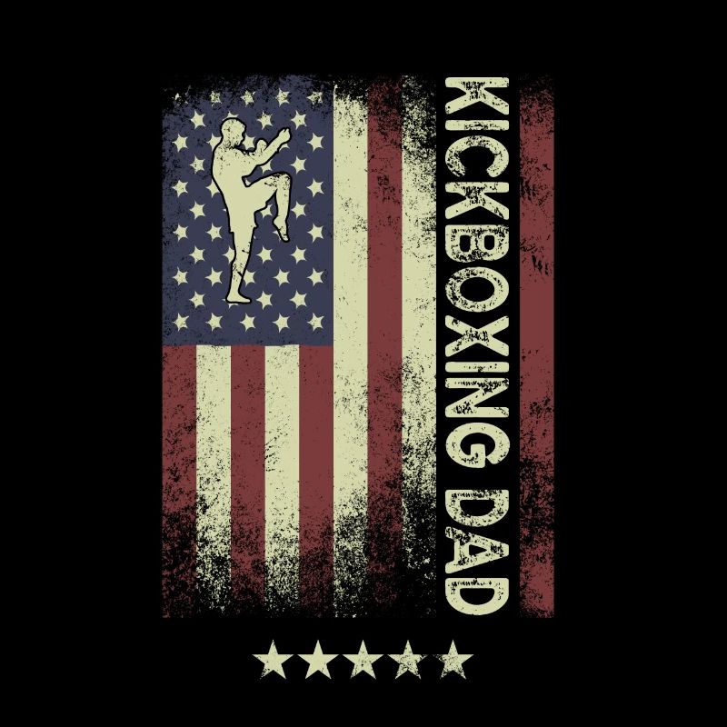 Drapeau américain - Père kickboxeur