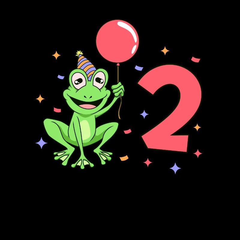 With frog - children's birthday 2 years