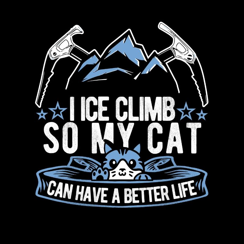 Chat grimpant sur glace