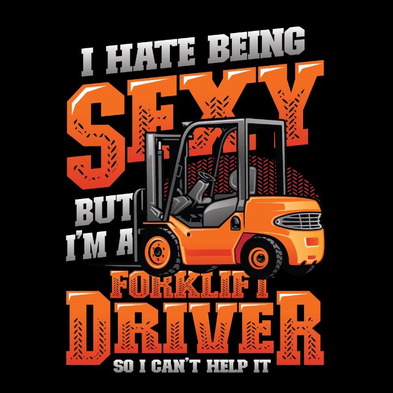 Sexy forklift driver, warehouse logistics