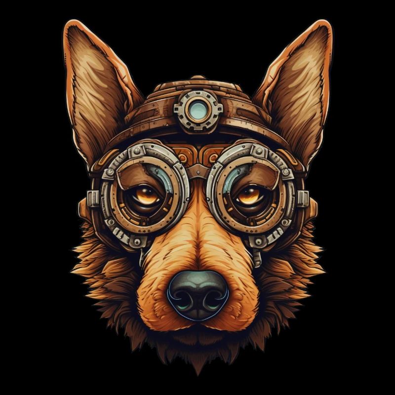 Steampunk German Shepherd Dog in Clockwork