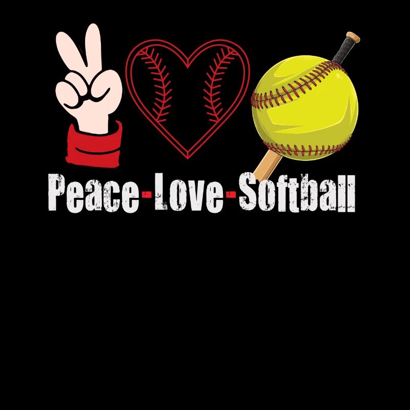 Mädchen Frieden Liebe Softball
