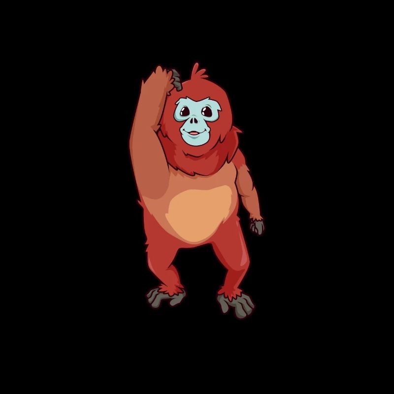 Singe à nez retroussé Kawaii