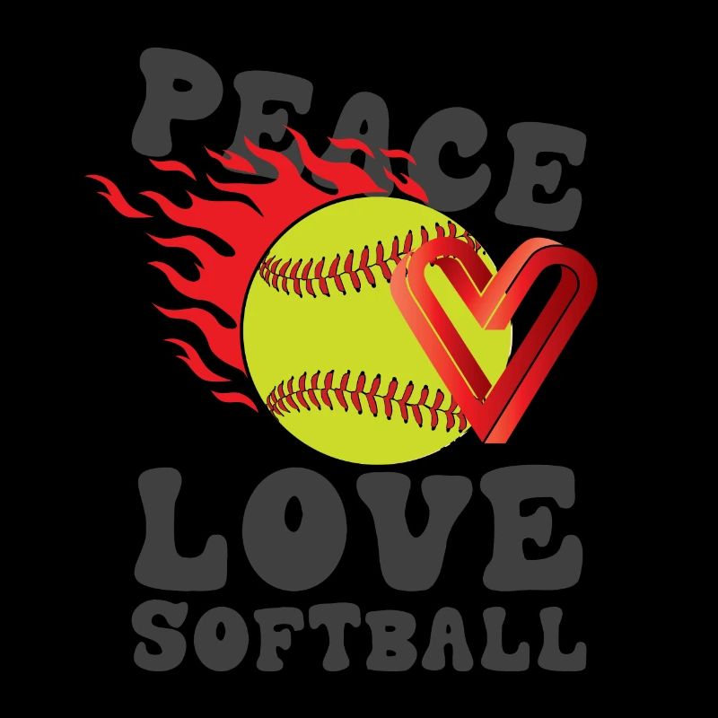 Mädchen Frieden Liebe Softball