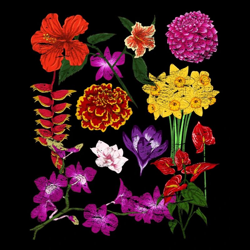 Farbenfrohe Blumen Hobbygärtner Geschenk Botanik