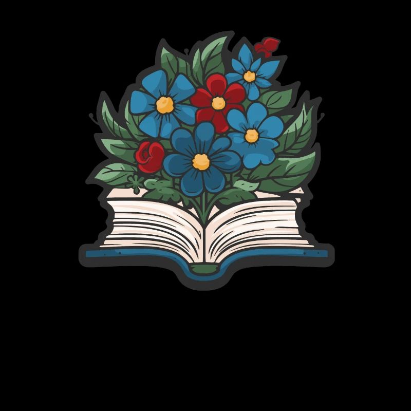 Buch Leseratte Bücherwurm Blumen Buch