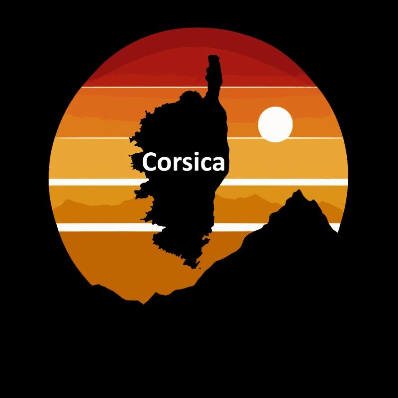 Corsica island with sunset and mountains