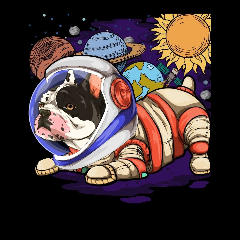 Universum Hunde Geschenk Astronaut Bulldogge