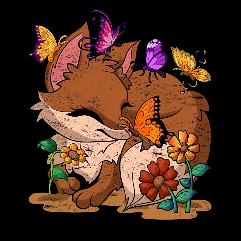 Blumen Wald Tier Geschenk Schmetterling Fuchs