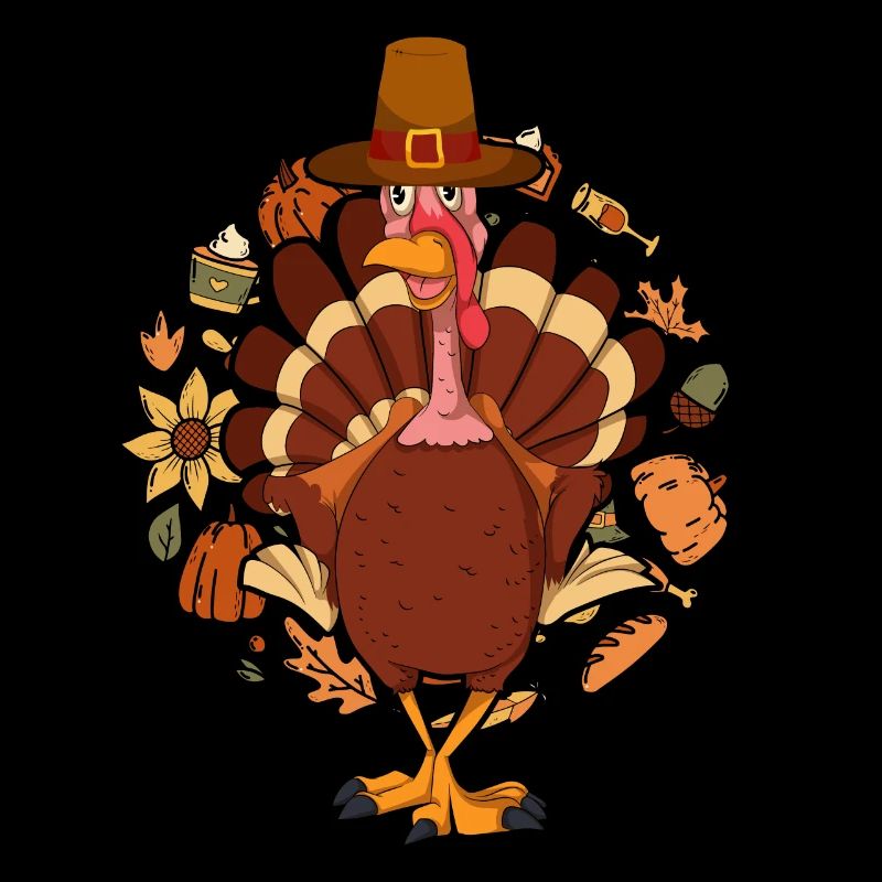 Oiseau amoureux des oiseaux d’automne cadeau dinde