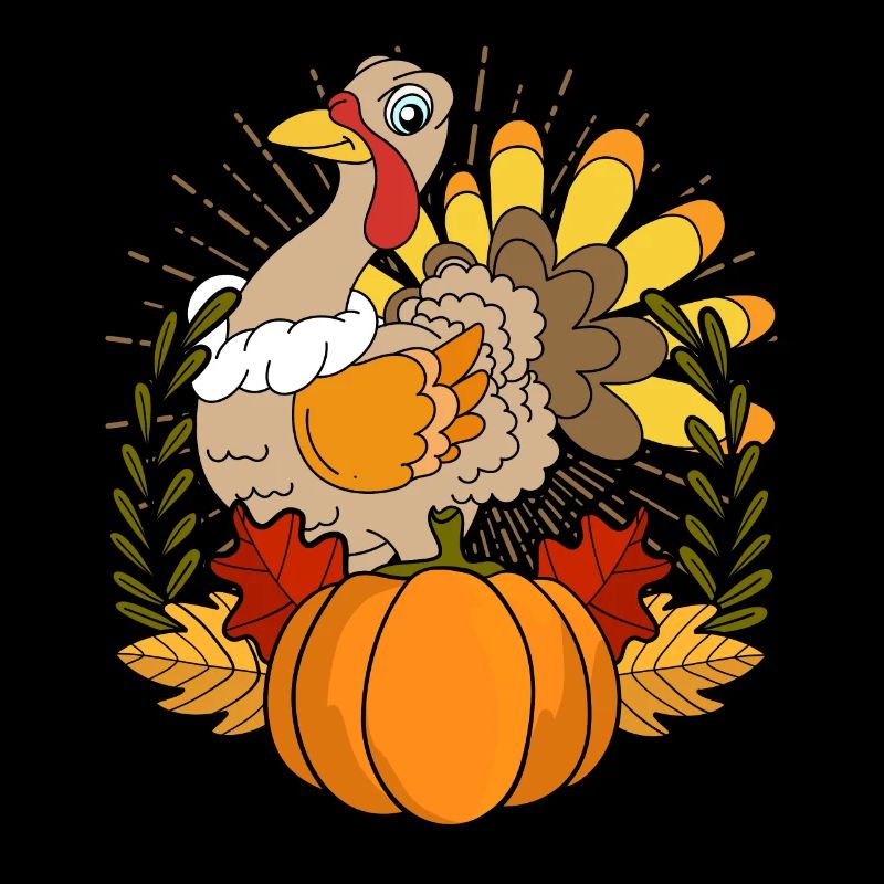 Feuillage d’automne Oiseau Citrouille Animal Cadeau Dinde