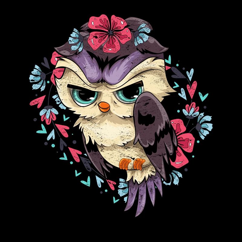 Wise Bird Gift Fleurs Fleurs Mignon Hibou