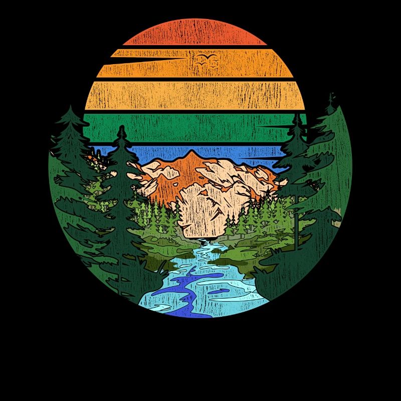 Rétro Nature Lover Mountain Forest Gift Nature