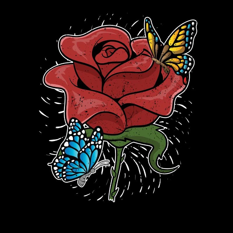 Fleurs botaniques Fleurs Cadeau Papillon Rose