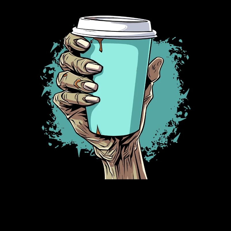 Coffee Cafe Halloween Zombie Hand
