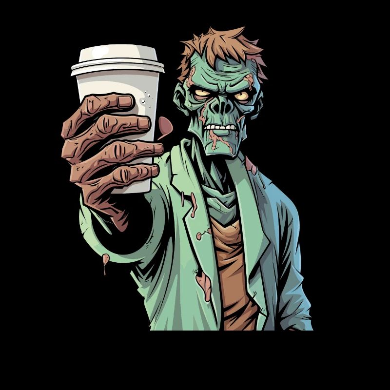 Coffee Cafe Halloween Zombie Hand