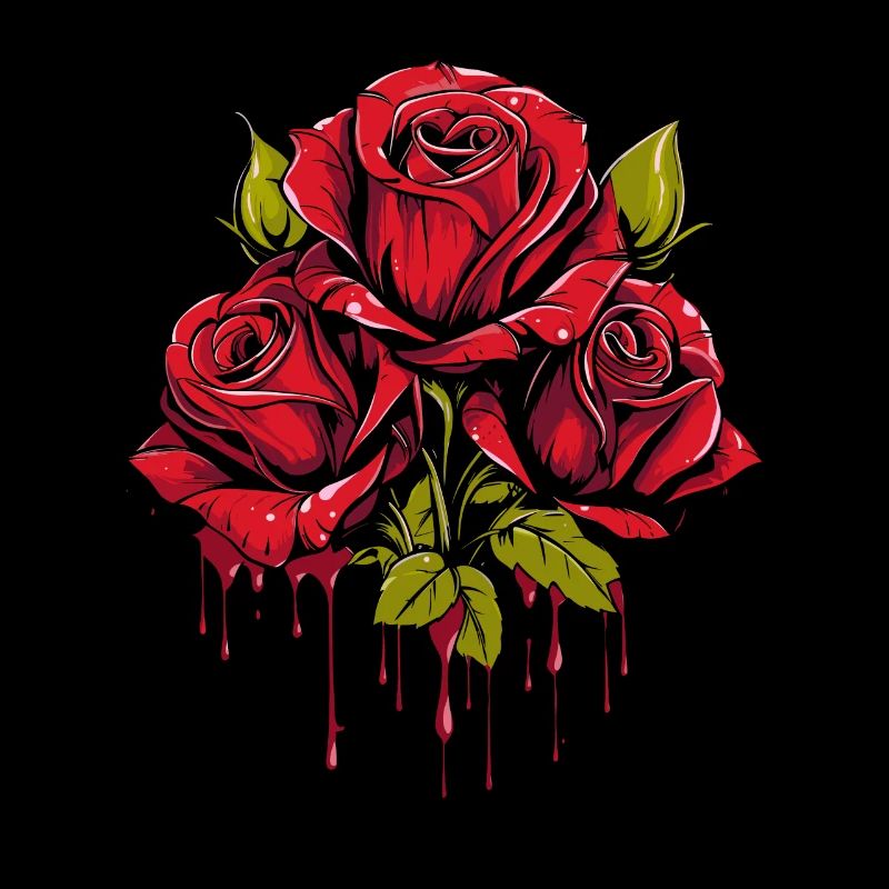 Red Rose Goth Cool
