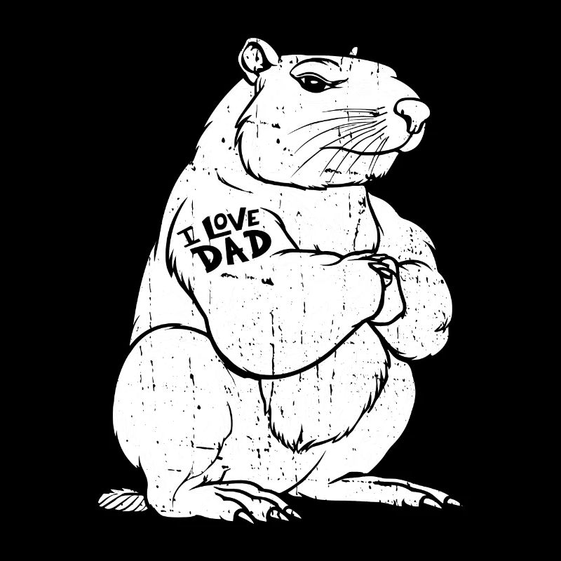 Capybara Capybara Biceps Tattoo I Love Dad