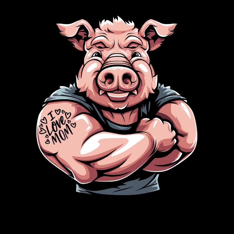 Schwein Schweinebauer Mutter I Love Mom