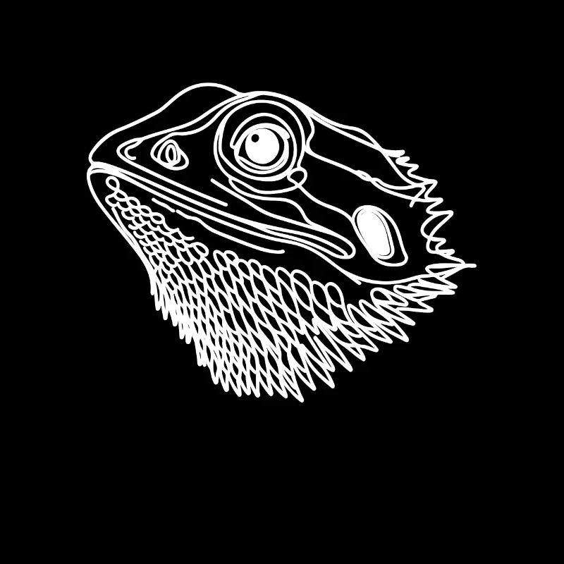 Linie Art Dad Mama - Bärtiger Drache