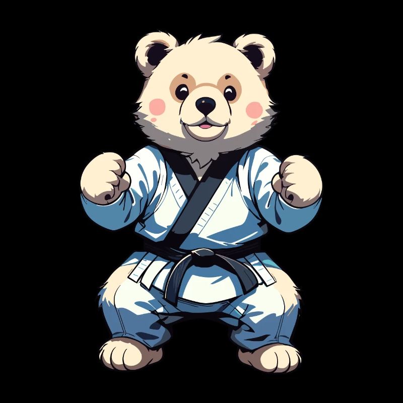 Karate Bear with Black Belt Karate Bär