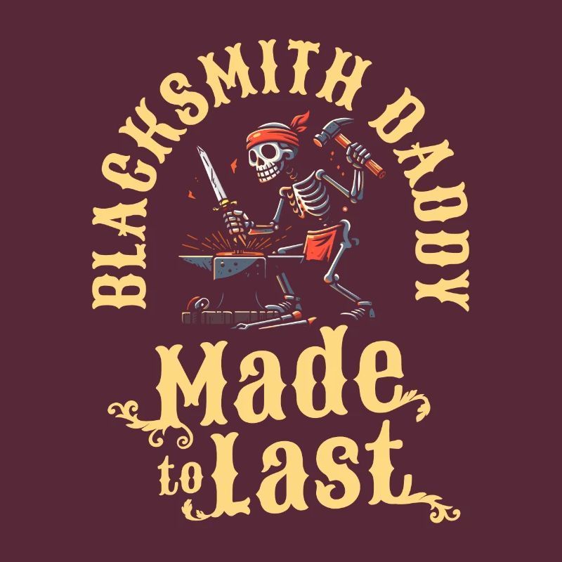 Blacksmith Metalworker Skeleton Fathers Day Dad