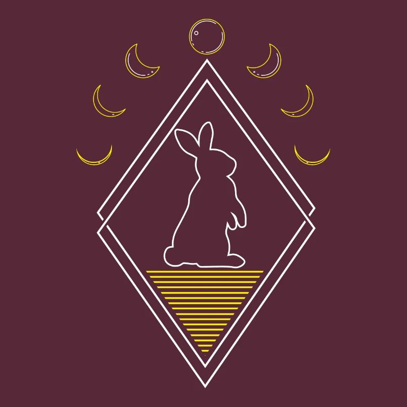 Bunny Rabbit Abstract Moon Phases