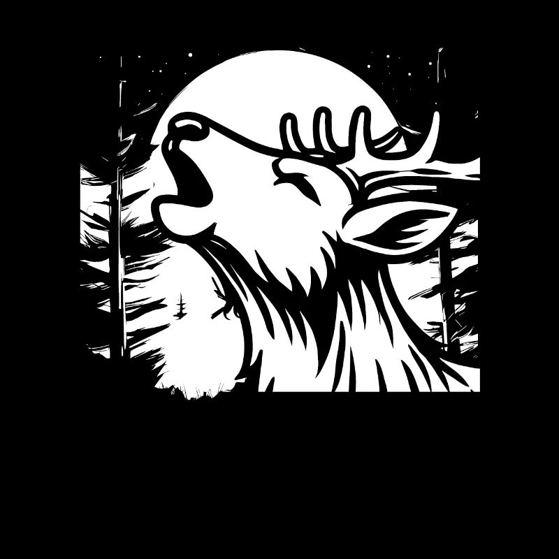 Cerf Lune Hurlement