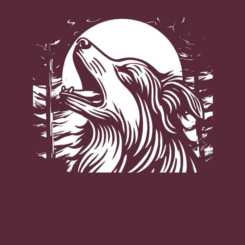 Australian Shepherd Moon Howling