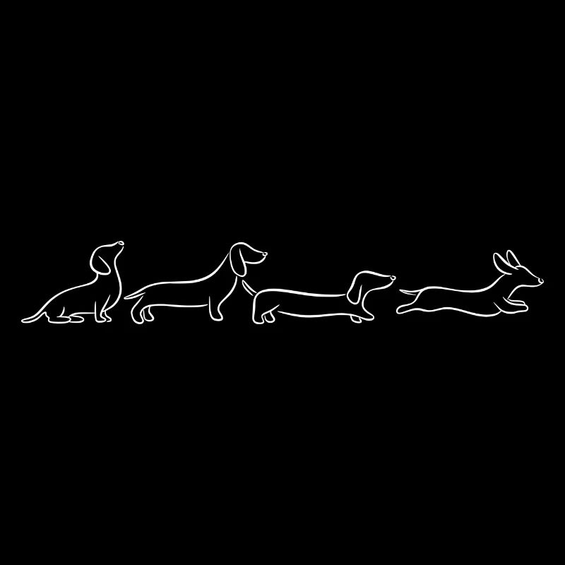 Dachshund, Dachshund, Dachshund, Wire-haired Dachshund Line Art