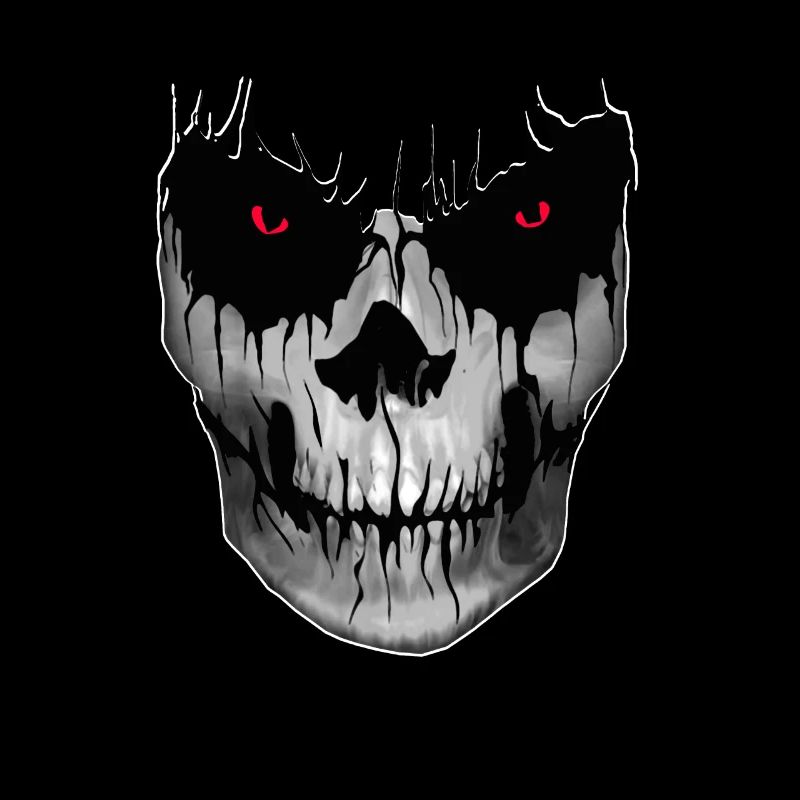 Skull Red Eyes - Skull Horror Skull Biker