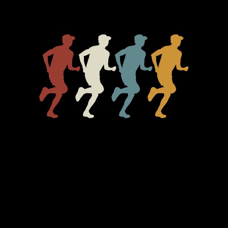 Retro vintage marathon runner