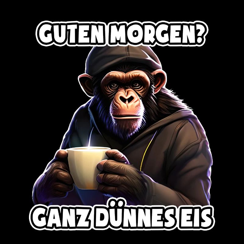 Ganz dünnes Eis - Morgenmuffel - lustiger Affe