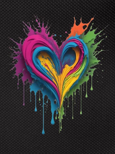 Heart of liquid paint