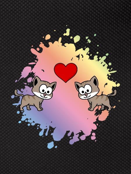 Cat Comic Couple Love