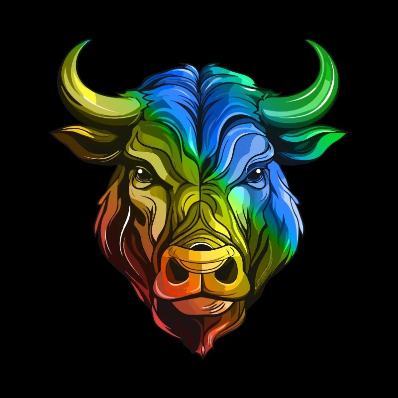 Bull Head Taurus Multicolored