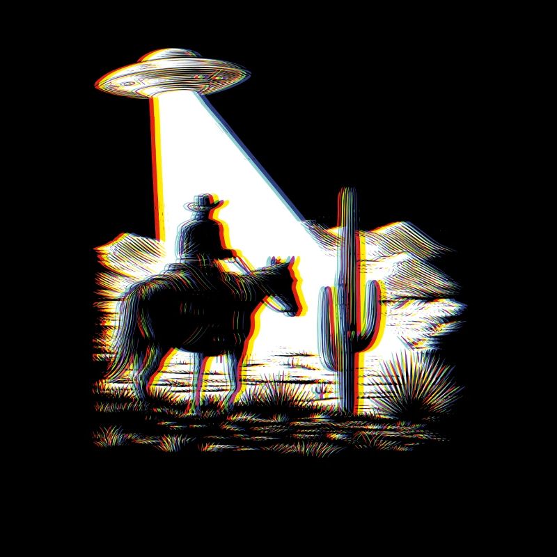 Space Cowboy - OVNI - Graphismes rétro - Aberration