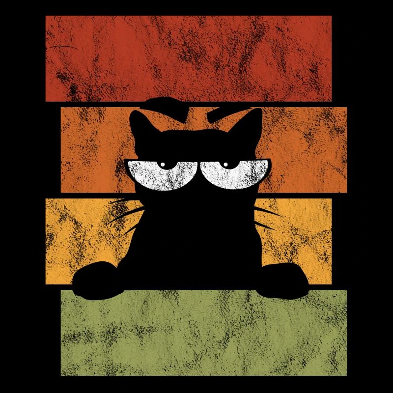 Chat Retro Chat Chat Yeux Chat Miaou