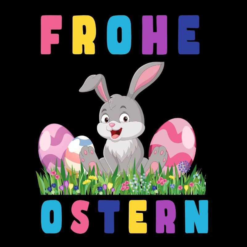 Frohe Ostern Hase bunte Eier