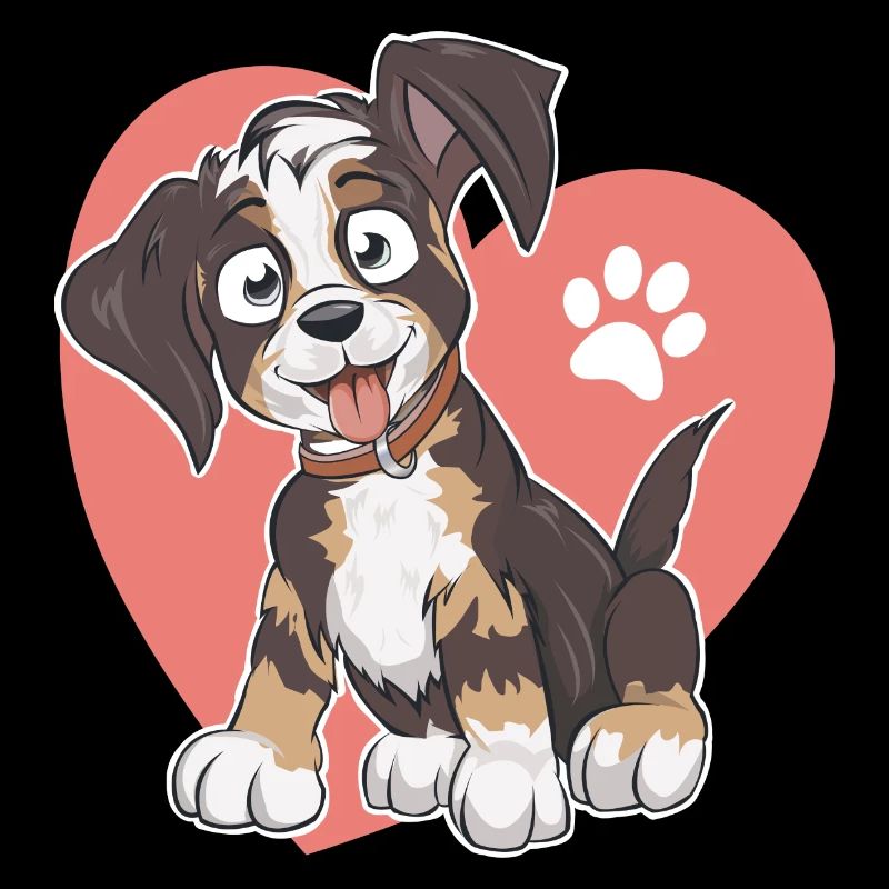 Comic Dog Australia Shepherd Love Gift