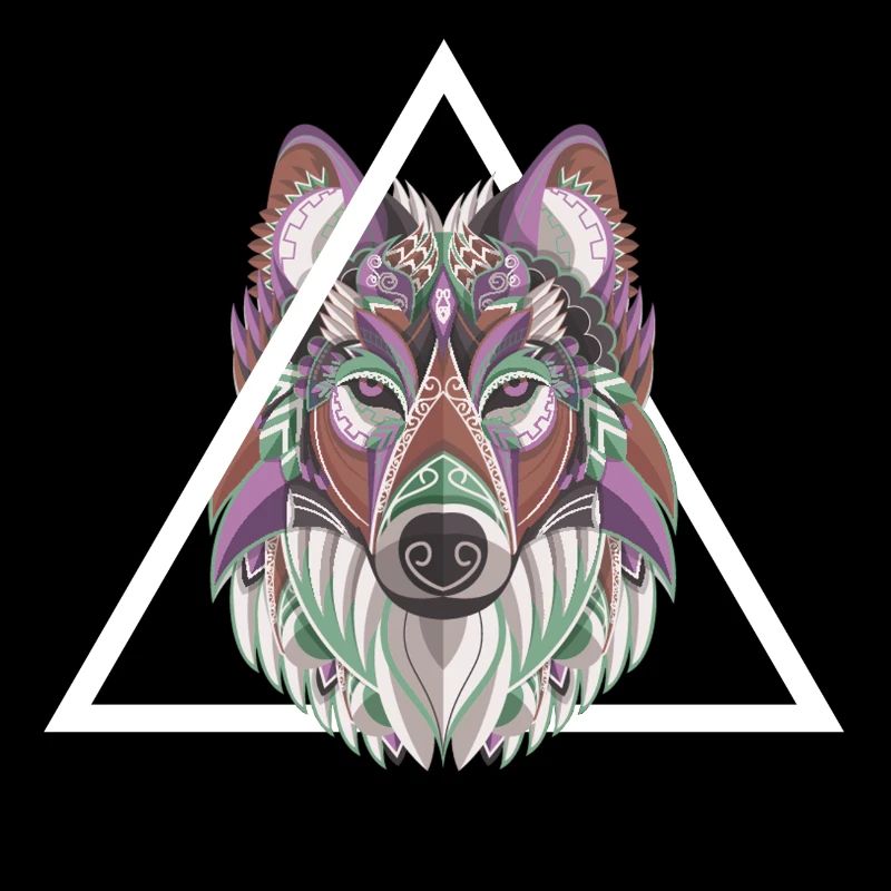 abstrakt wolf kunst geometrie wolfpack