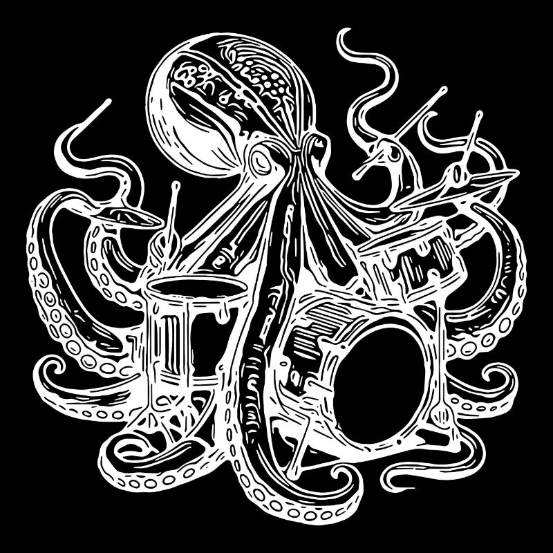 Octopus plays drums