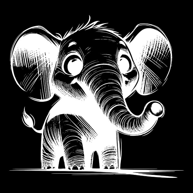 Mignon bébé éléphant avec de grandes oreilles