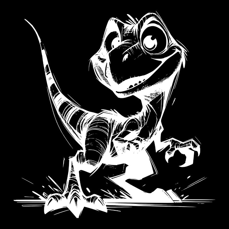 Croquis mignon de bébé raptor coquin