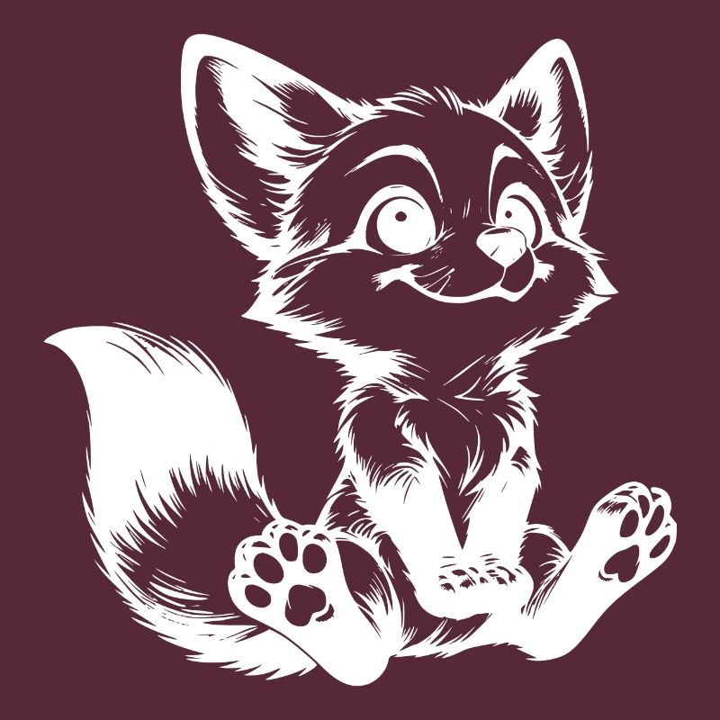 Curious Fox Drawing Seated Fox