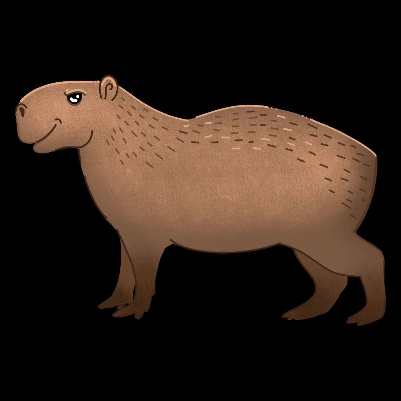 Capybara dessiné à la main debout