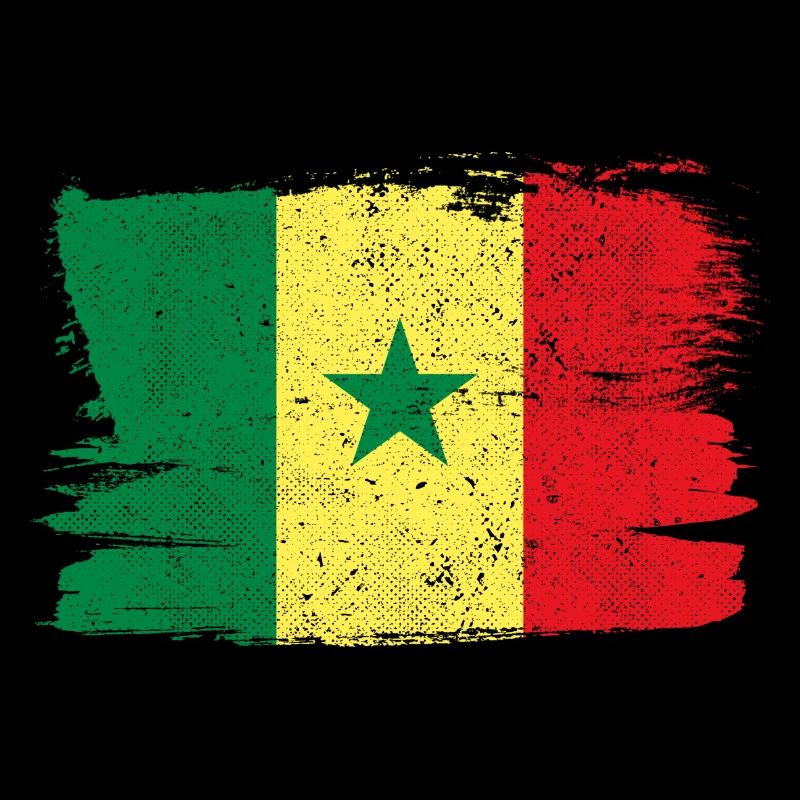 Drapeau du Sénégal Drapeau Paix Vintage