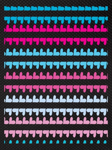PINK BLUE HEARTS PATTERN