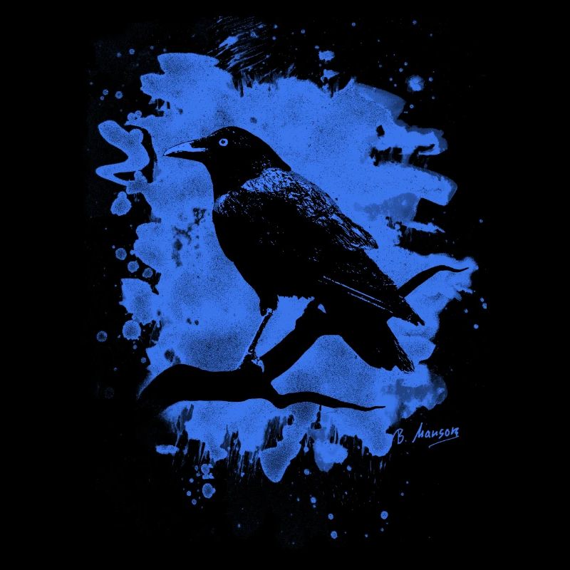 Crow bleached blue